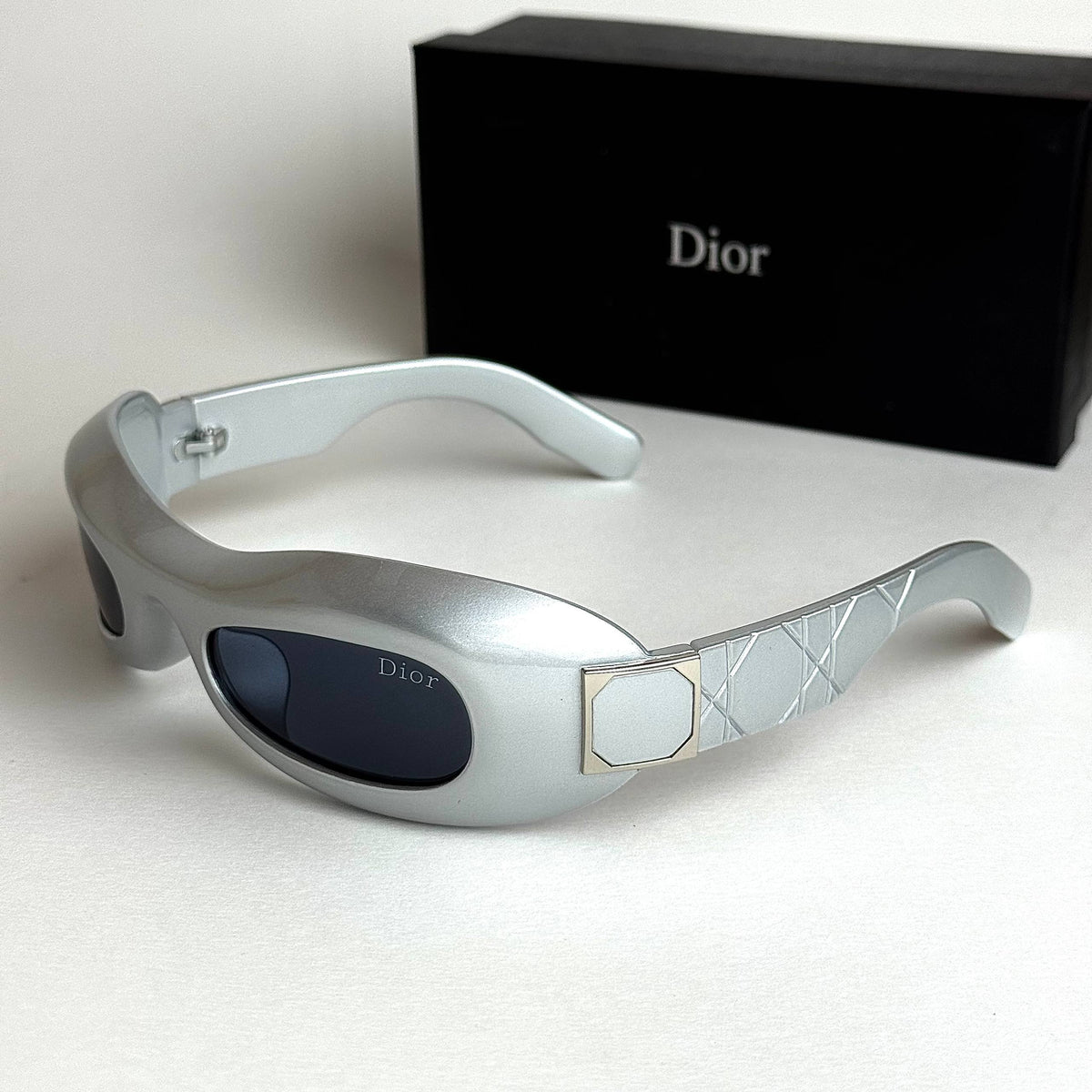 Dior Oblique Shield – Silver Ice Grey