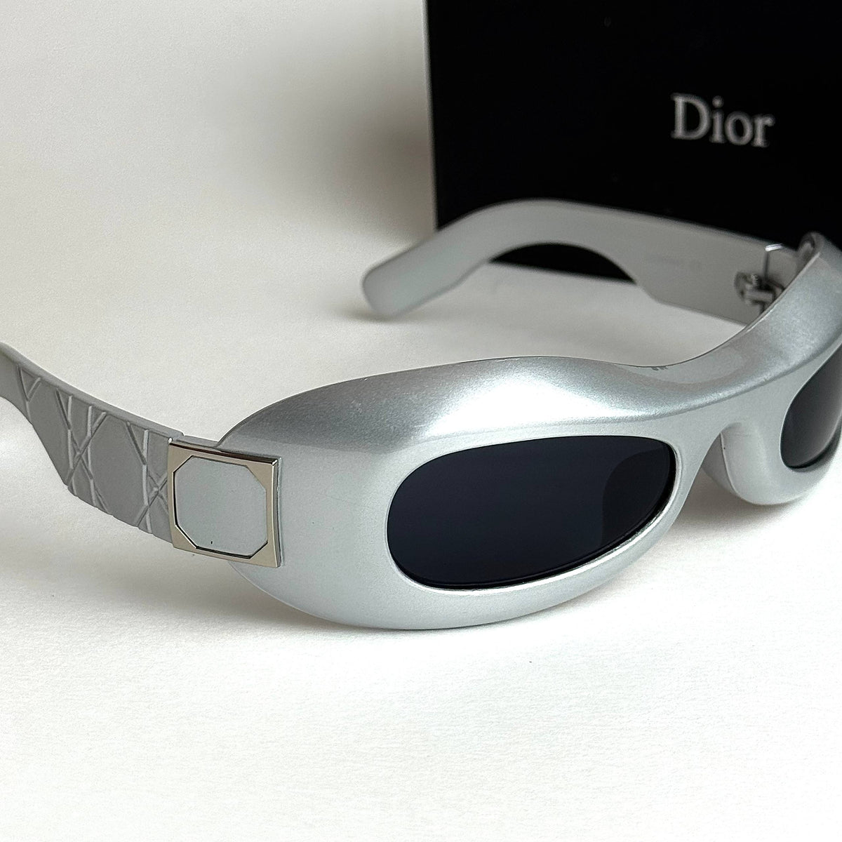 Dior Oblique Shield – Silver Ice Grey
