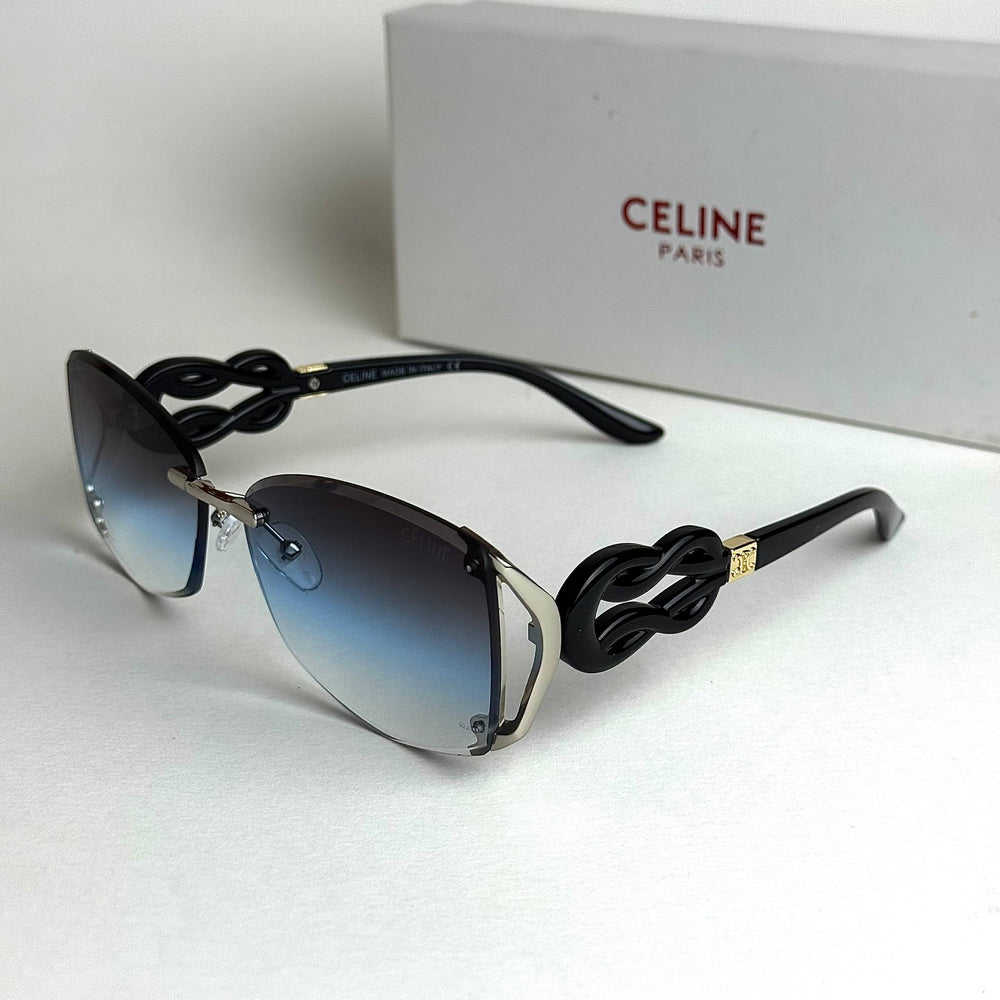 Celine Knot Shield – Black Ice Blue Gradient