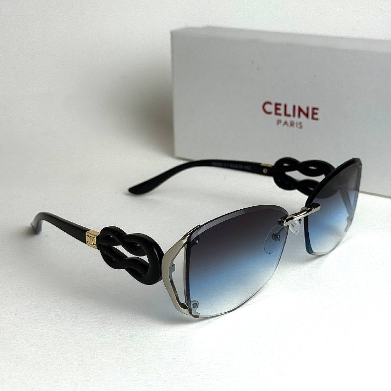 Celine Knot Shield – Black Ice Blue Gradient