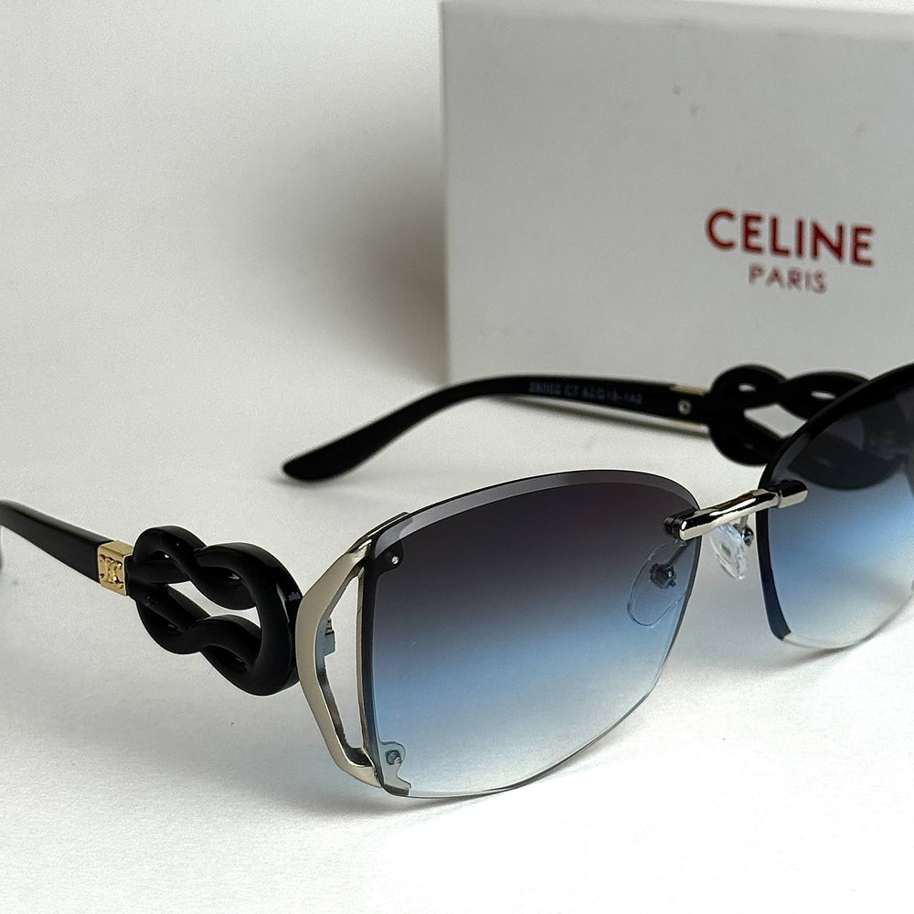 Celine Knot Shield – Black Ice Blue Gradient