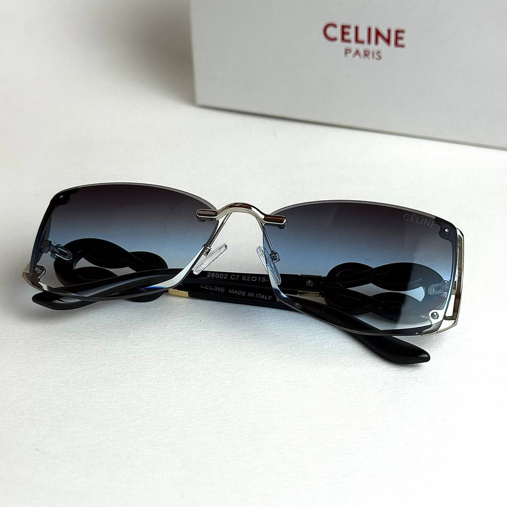 Celine Knot Shield – Black Ice Blue Gradient