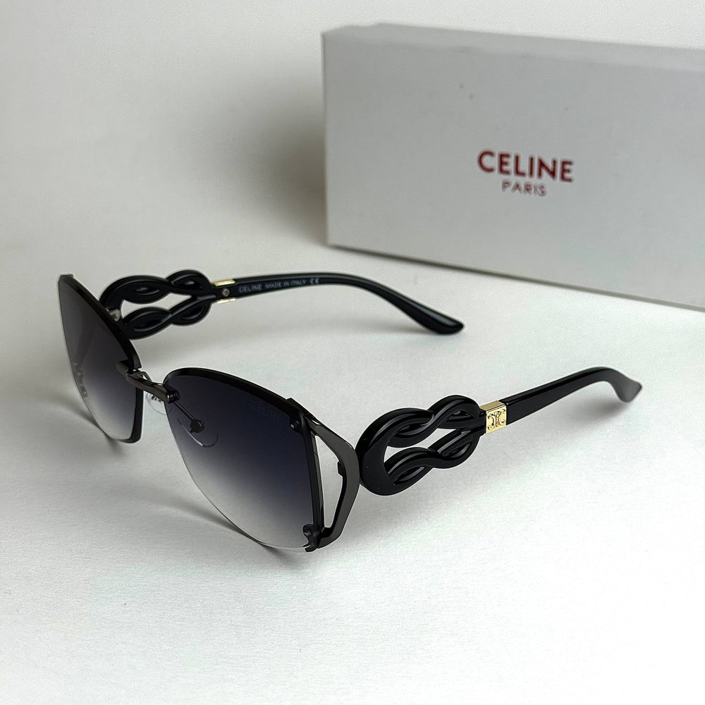 Celine Knot Shield – Black Smoke Gradient