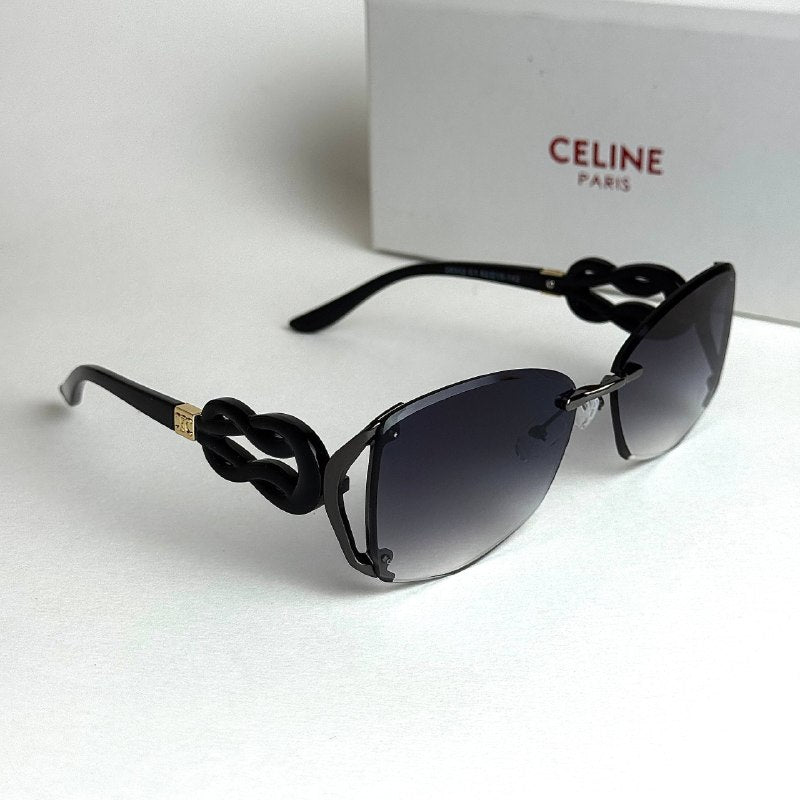 Celine Knot Shield – Black Smoke Gradient