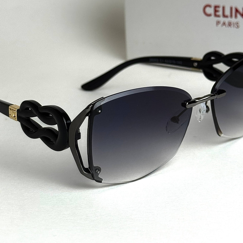 Celine Knot Shield – Black Smoke Gradient