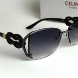 Celine Knot Shield – Black Smoke Gradient