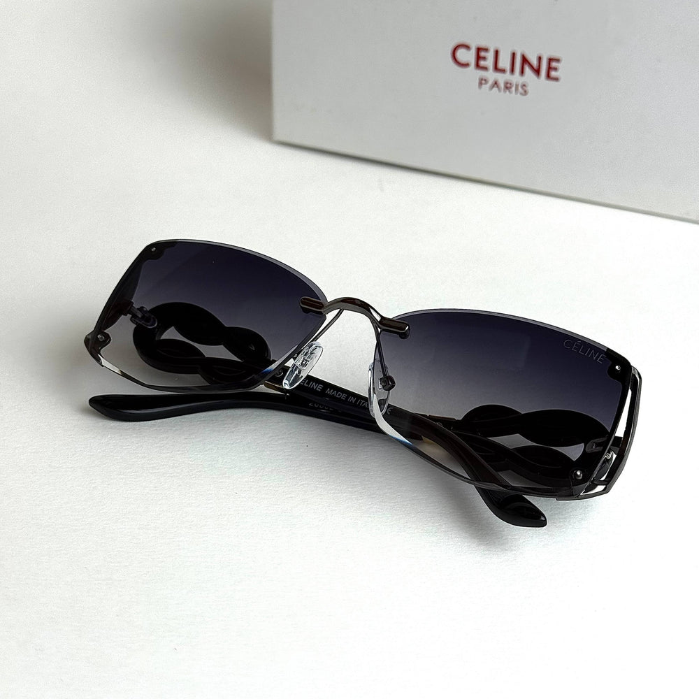 Celine Knot Shield – Black Smoke Gradient