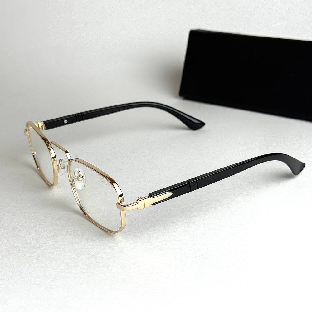 Moscot Rectangular – Gold Transparent