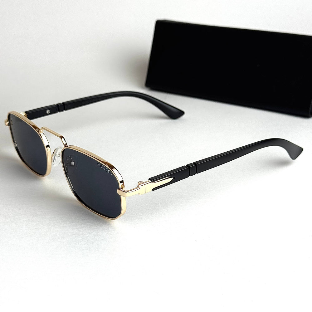 Moscot Rectangular – Gold Black