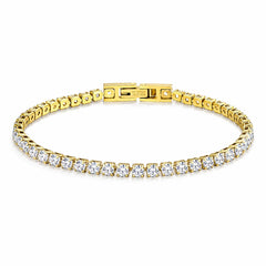 Premium Tennis Bracelet | Gold-Tone Setting, Brilliant Round-Cut Diamonds