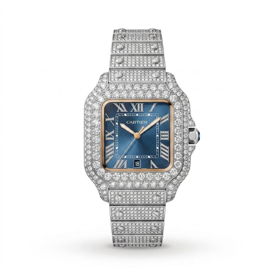 Santos de Cartier – Silver Blue Diamond