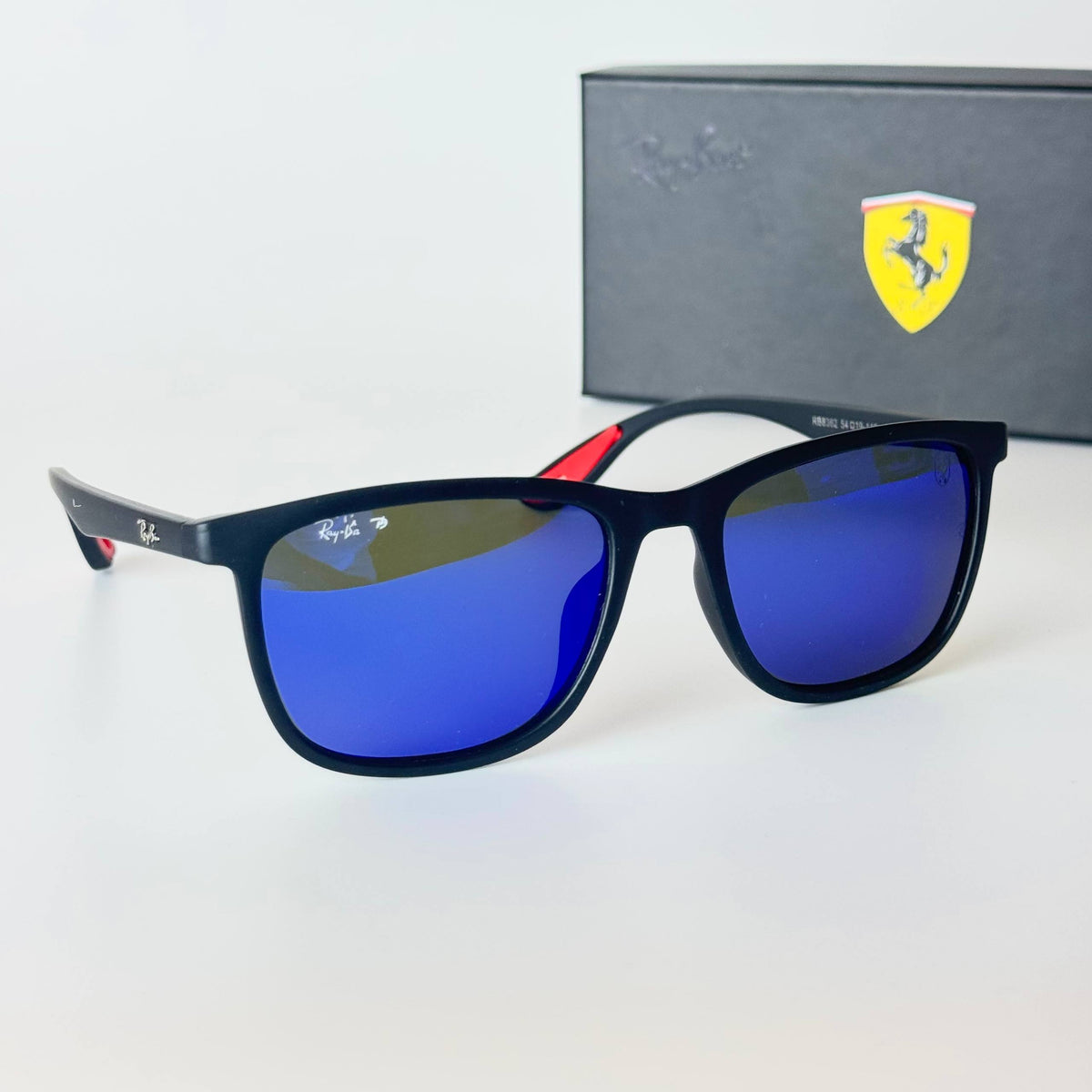Ray-Ban Ferrari Wayfarer – Matte Black Blue Mirror