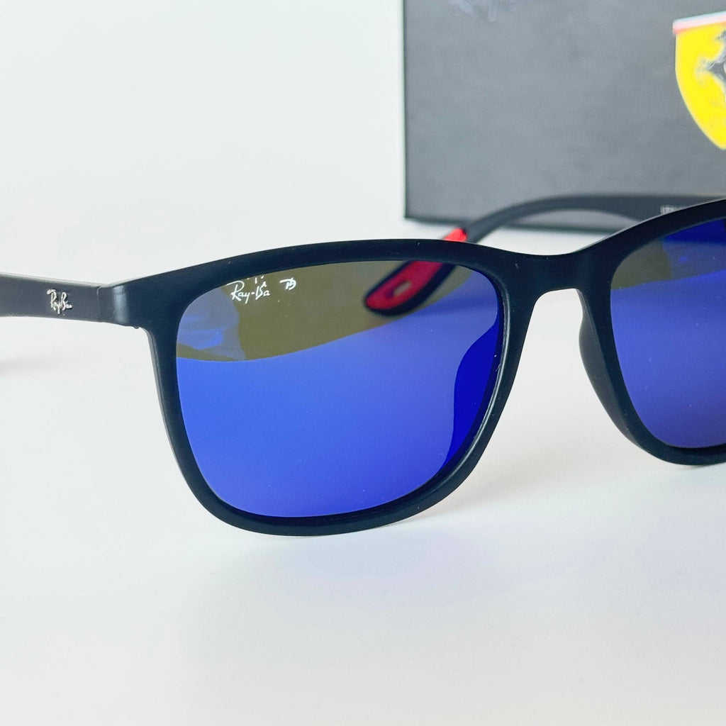 Ray-Ban Ferrari Wayfarer – Matte Black Blue Mirror