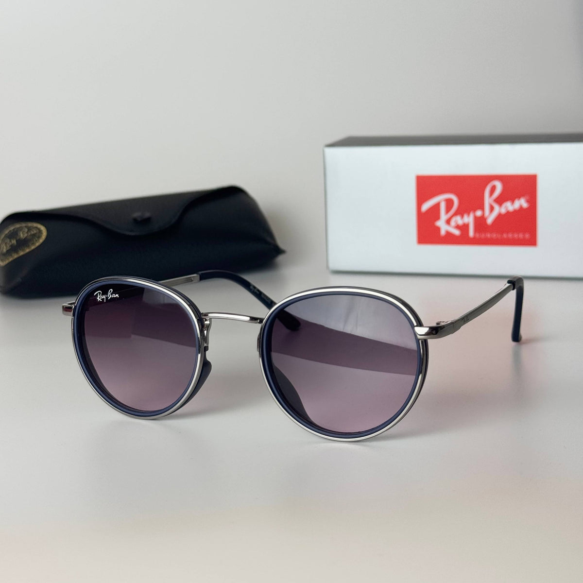 Ray-Ban Round – Silver Purple Gradient