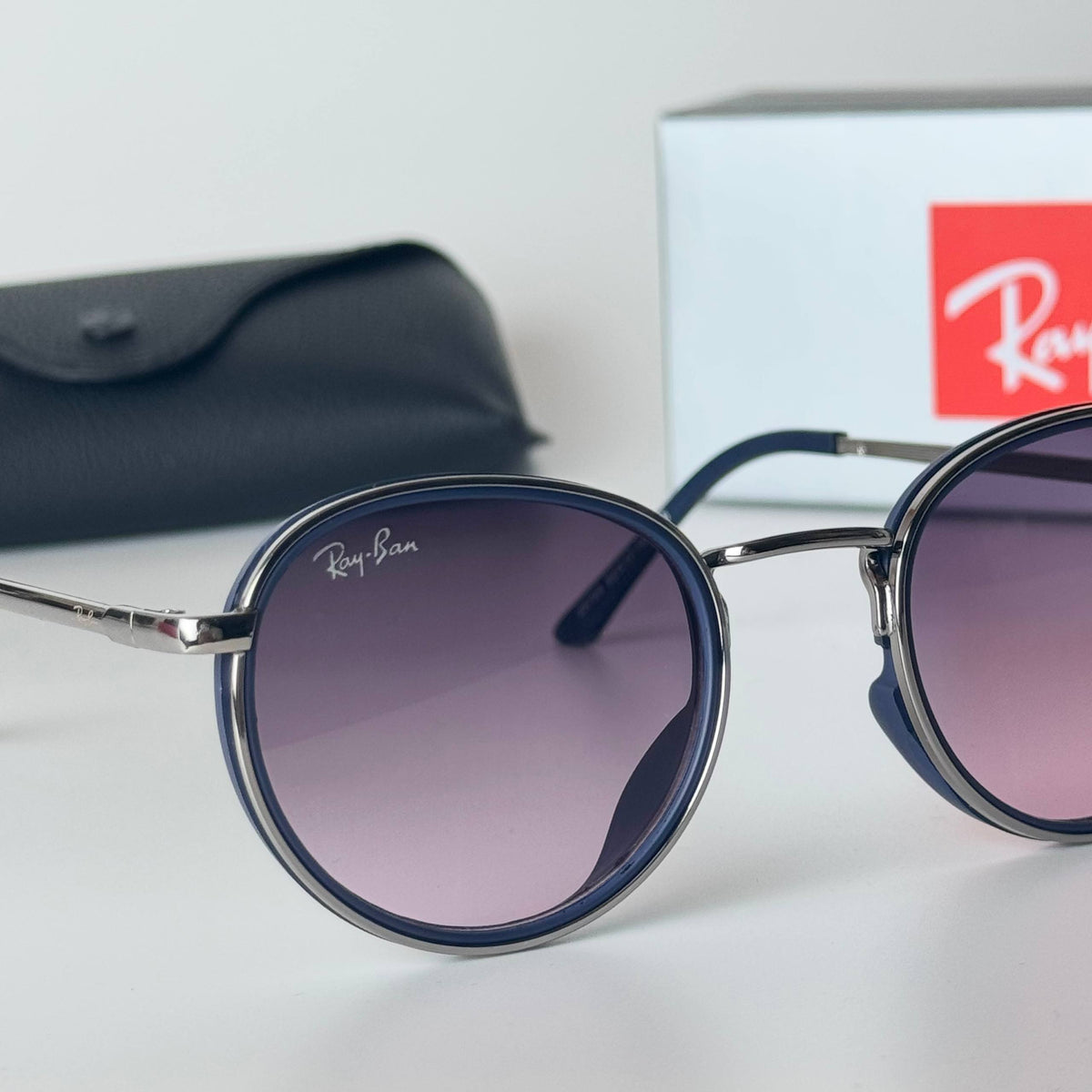 Ray-Ban Round – Silver Purple Gradient