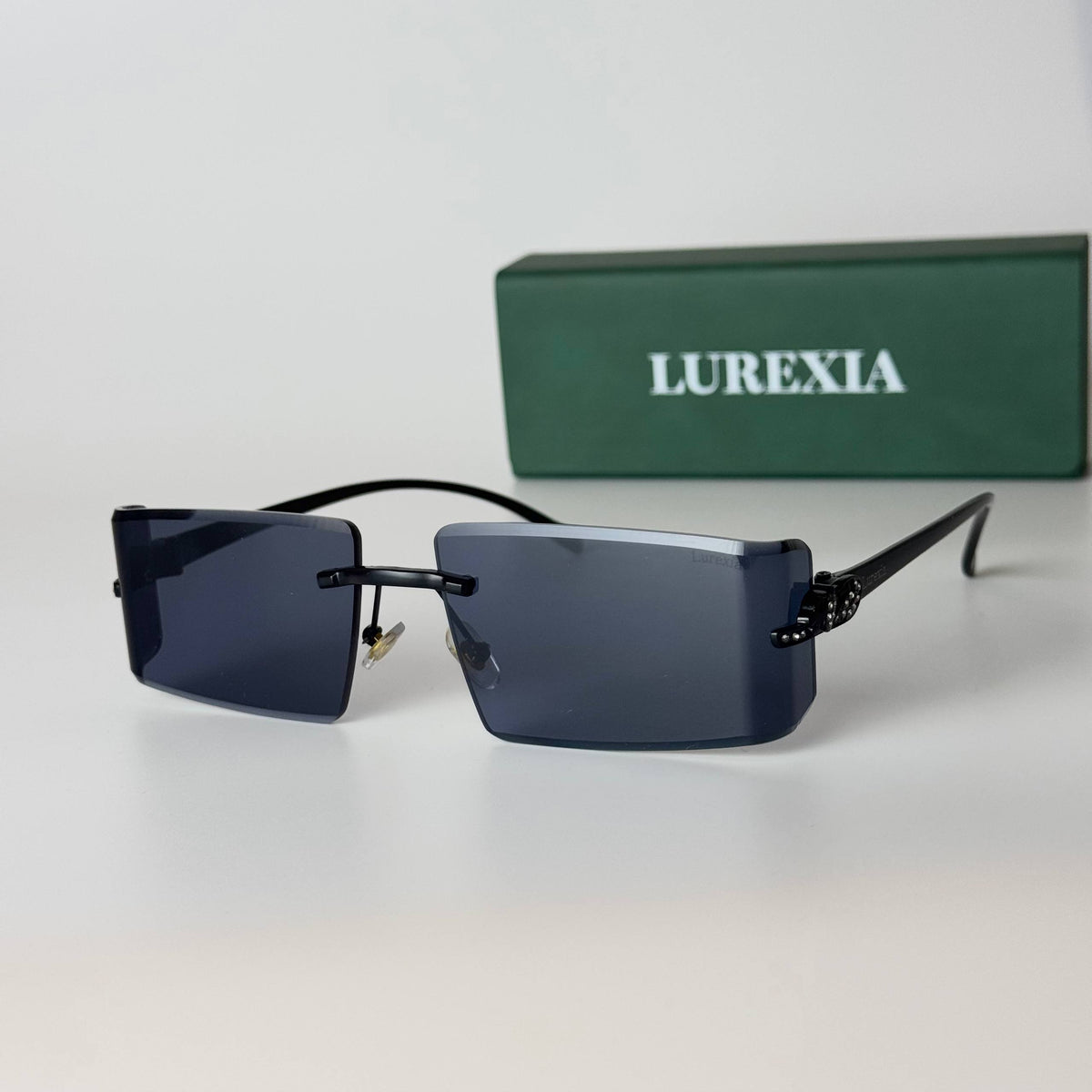 Lurexia Rimless Rectangle - Black Grey