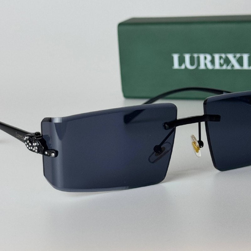 Lurexia Rimless Rectangle - Black Grey