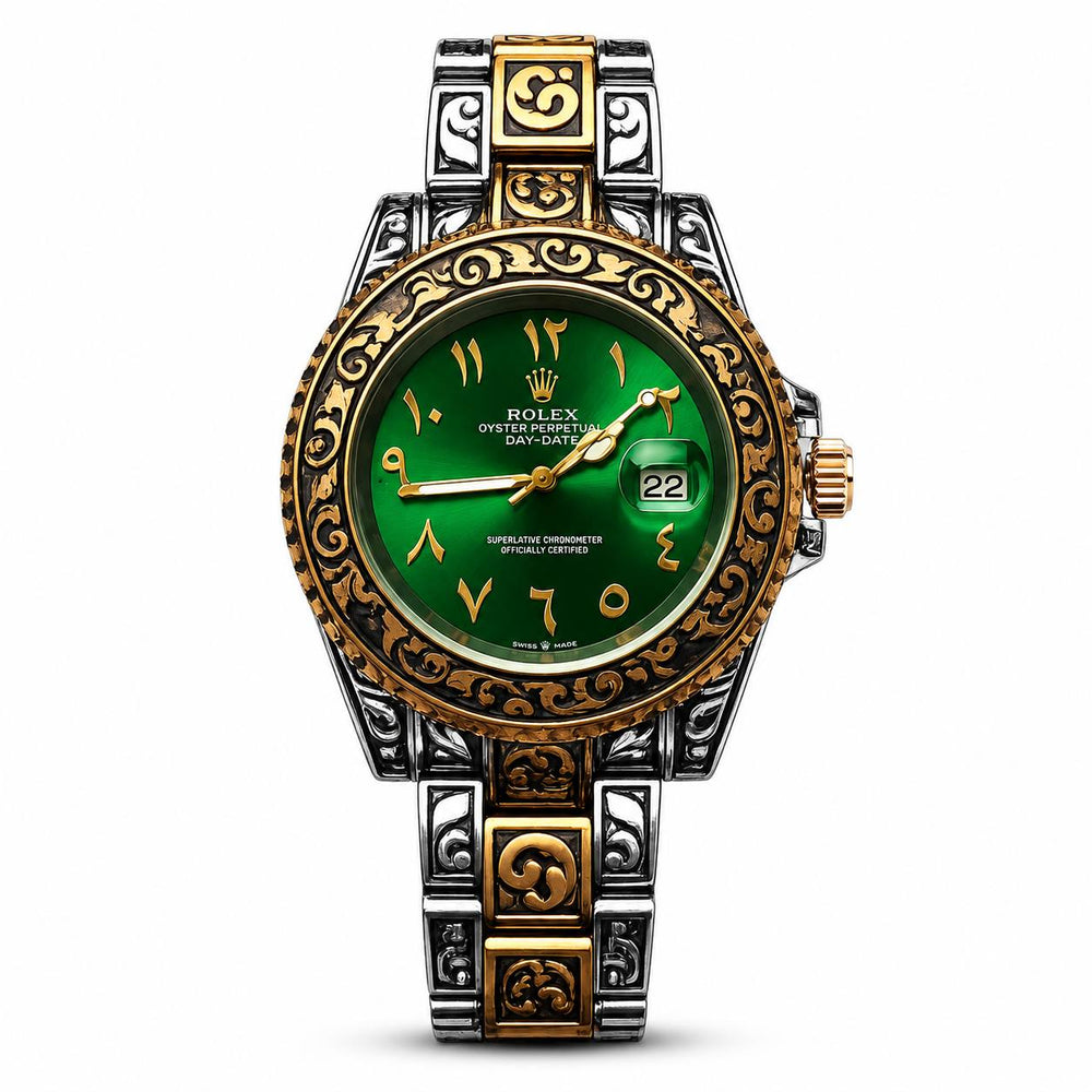 Rolex Arabic Numerals Day-Date – Two-Tone Green