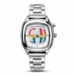 Pintime Mens Retro - Silver White Rainbow