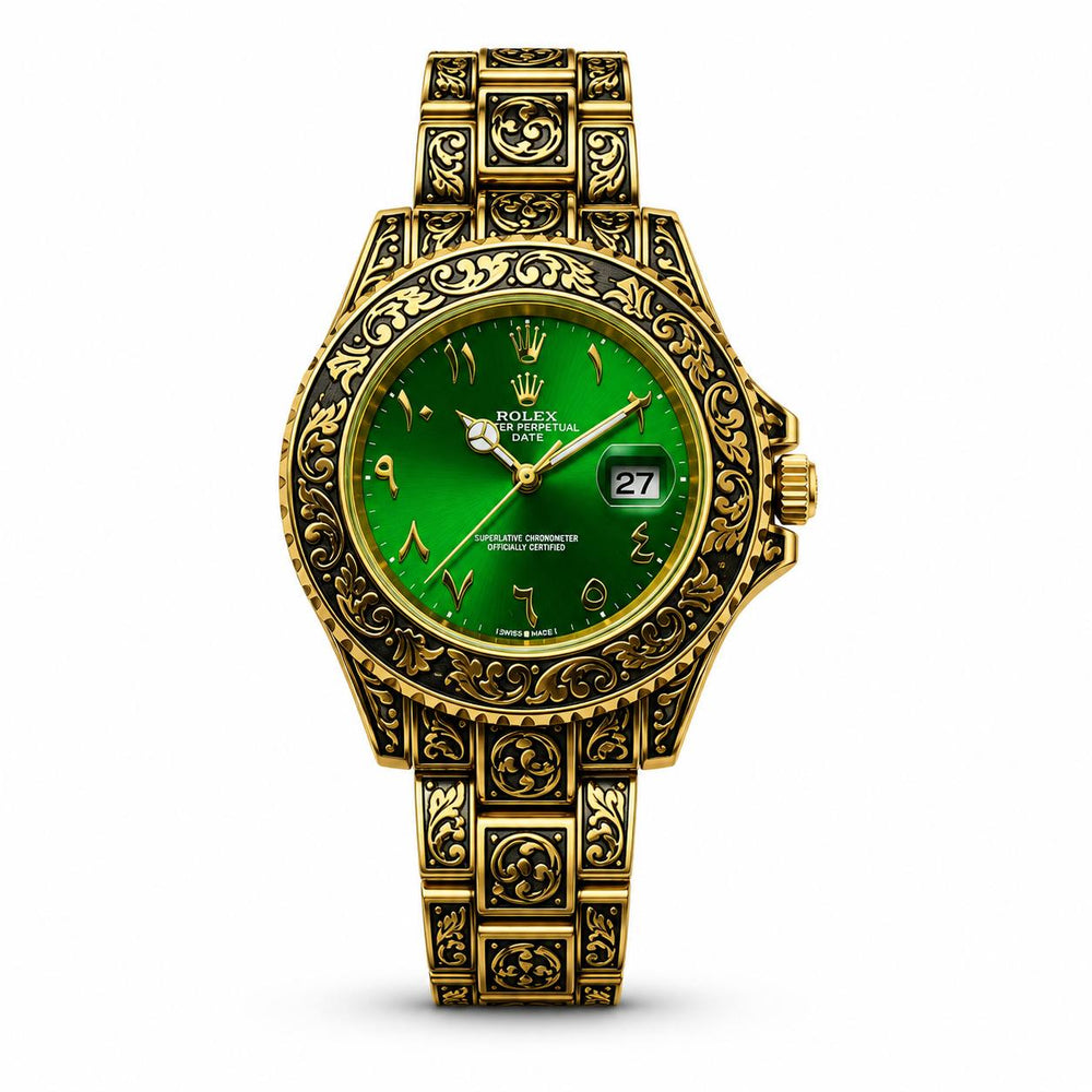 Rolex Arabic Numerals Day-Date - Gold Green