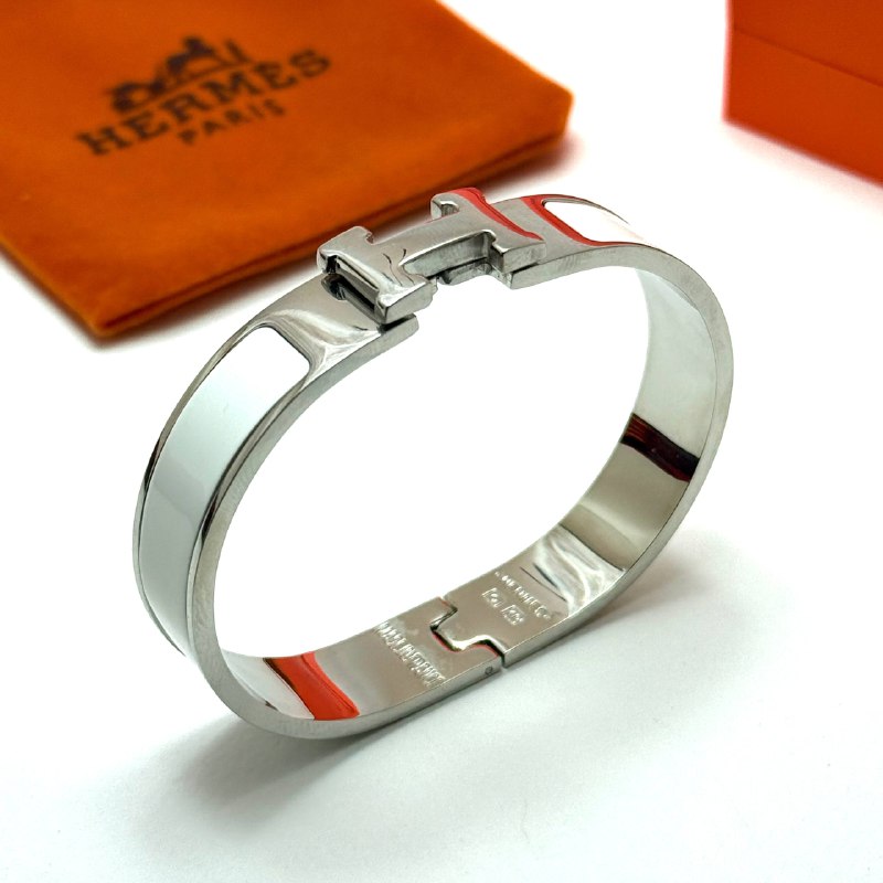 Hermès Clic H — Silver White