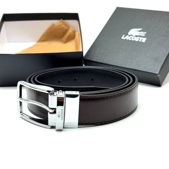 Lacoste Buckle Belt — Silver Brown
