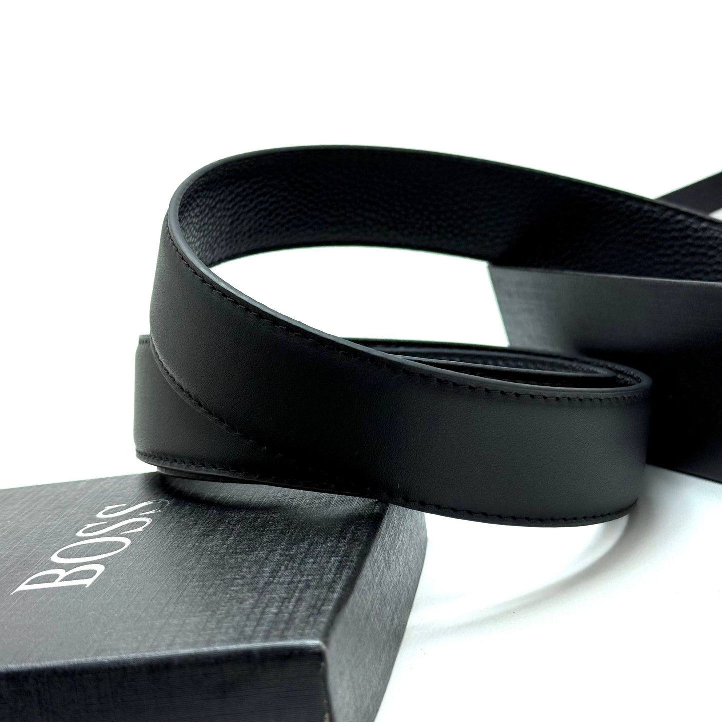 Hugo Boss Buckle Belt — Silver Black