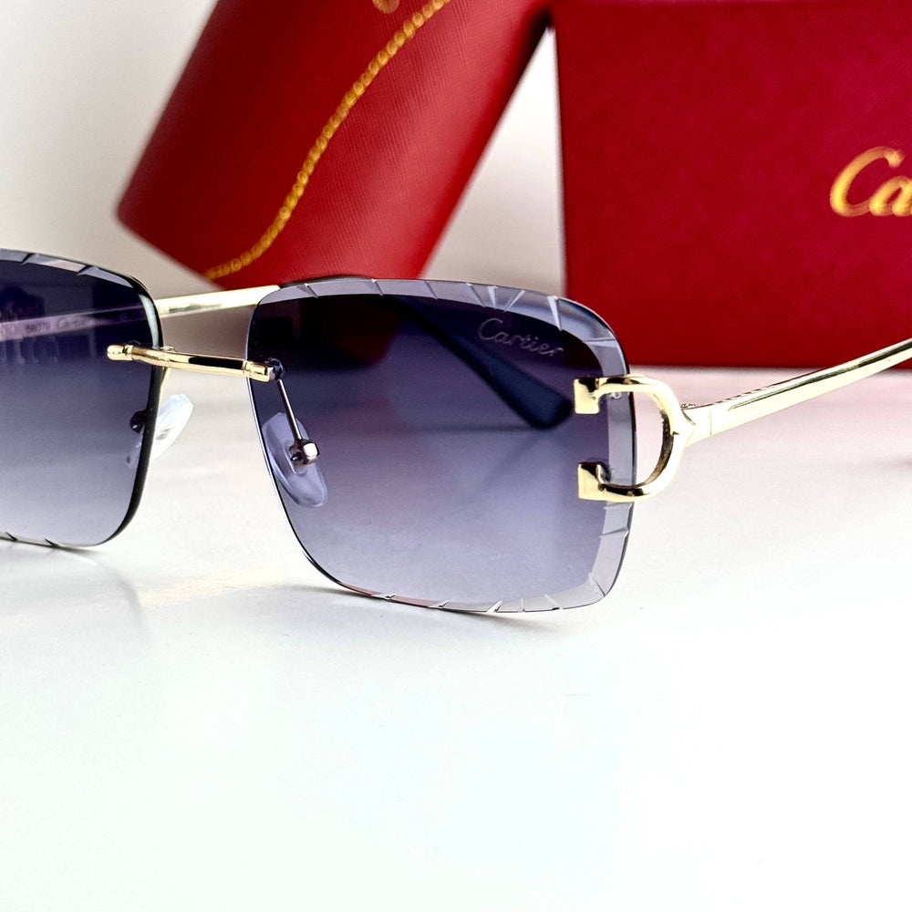 Cartier Rimless CT0528S – Gold Purple Gradient