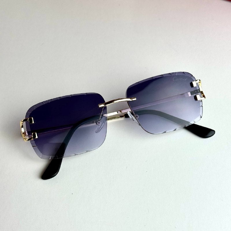 Cartier Rimless CT0528S – Gold Purple Gradient
