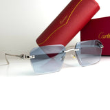 Cartier Rimless CT0427S – Silver Blue Gradient