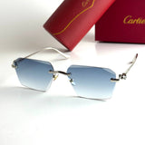 Cartier Rimless CT0427S – Silver Blue Gradient
