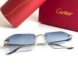 Cartier Rimless CT0427S – Silver Blue Gradient