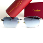 Cartier Rimless CT0427S – Silver Blue Gradient