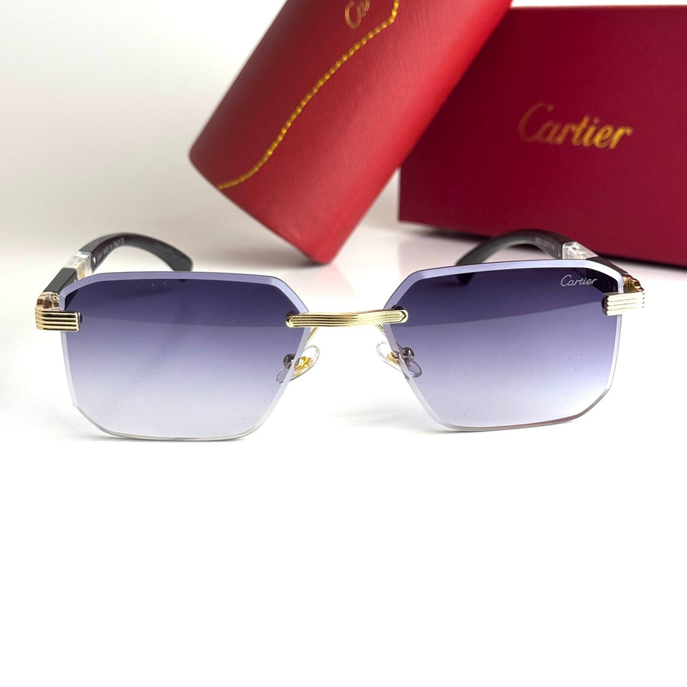 Cartier Geometric CT0431S – Gold Violet Gradient