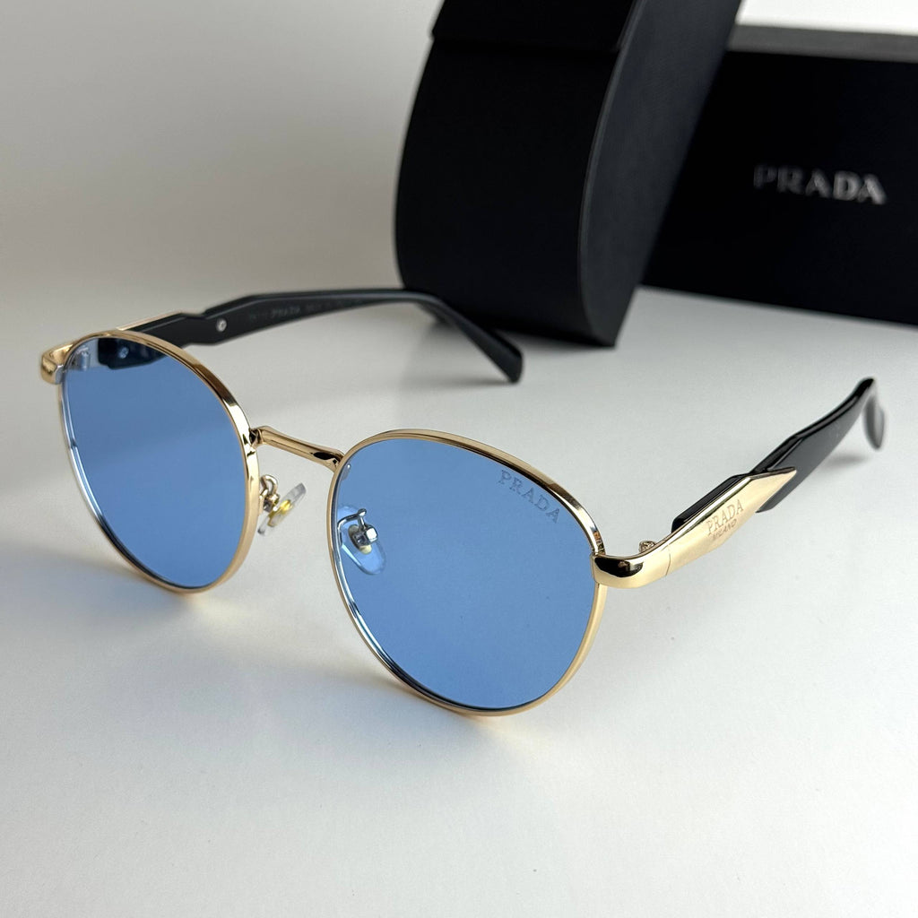 Prada Milano Round – Gold Blue