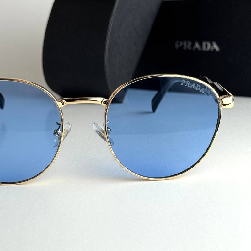 Prada Milano Round – Gold Blue