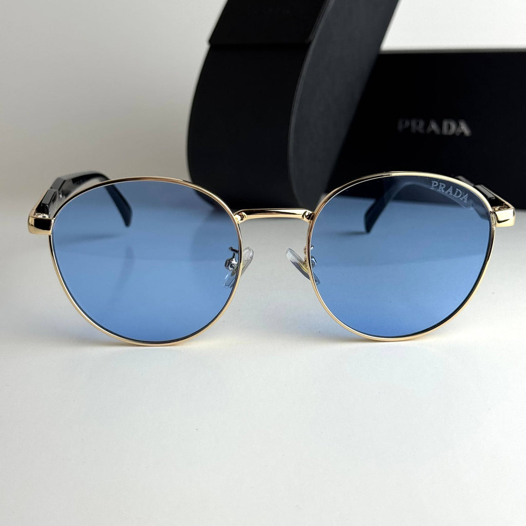 Prada Milano Round – Gold Blue
