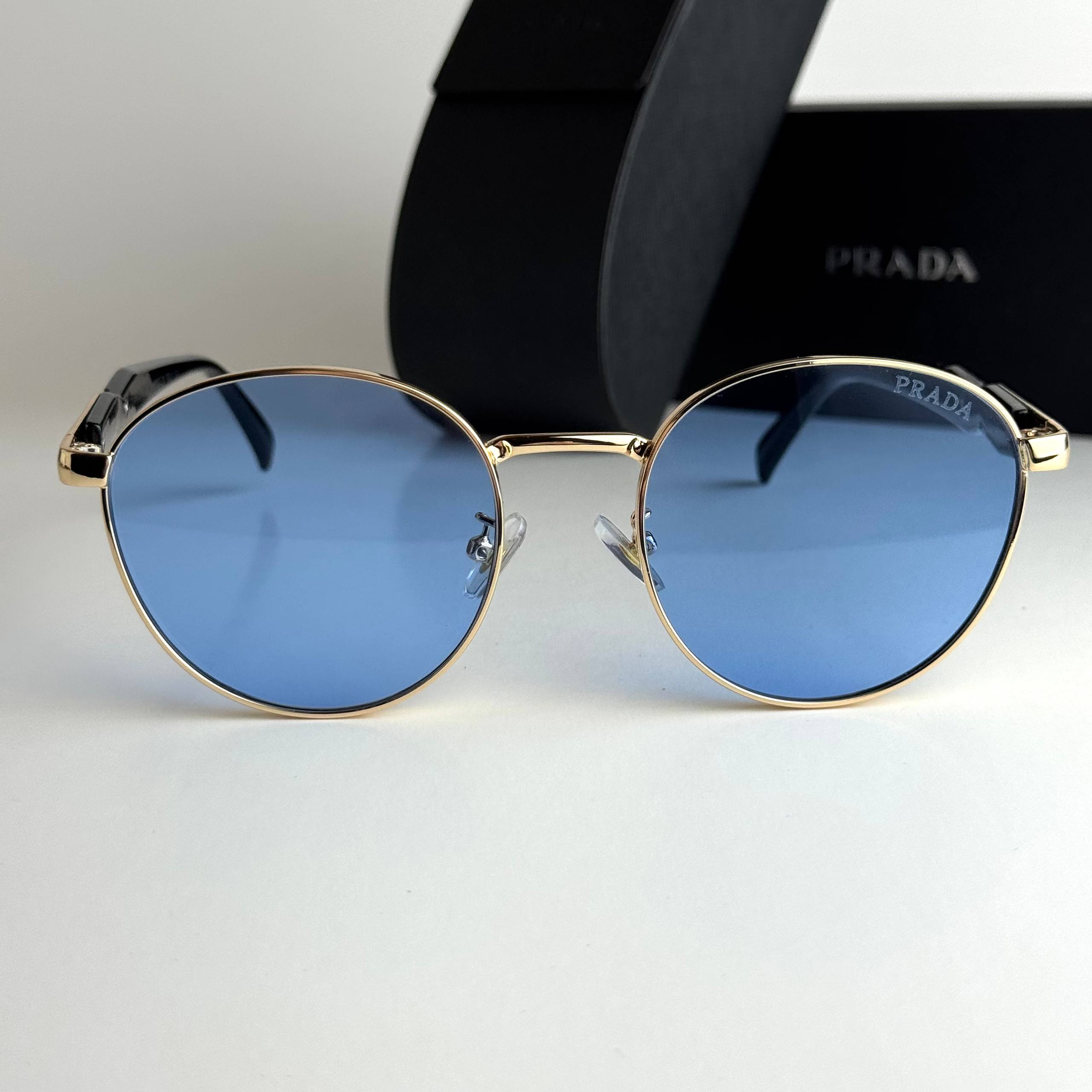 Prada Milano Round – Gold Blue