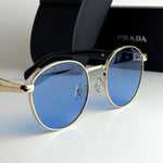 Prada Milano Round – Gold Blue