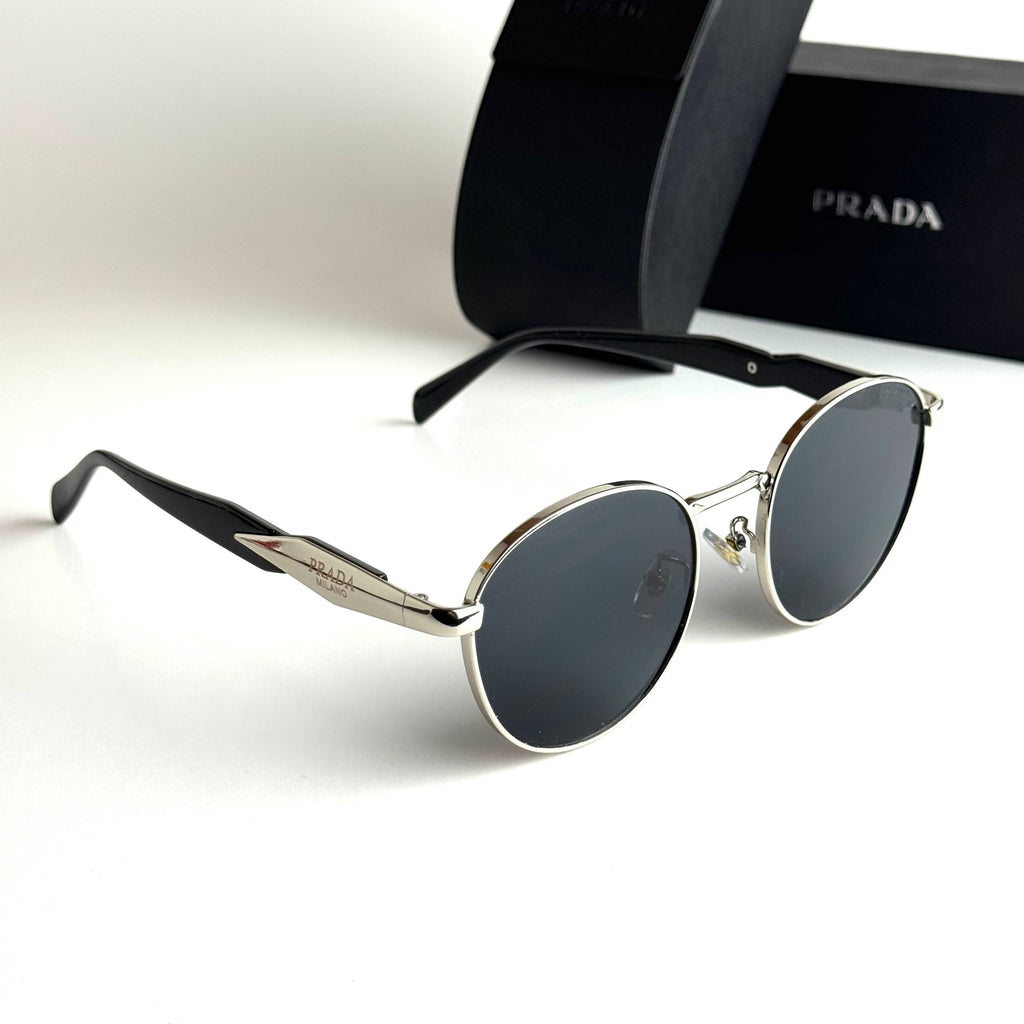 Prada Milano Round – Silver Black