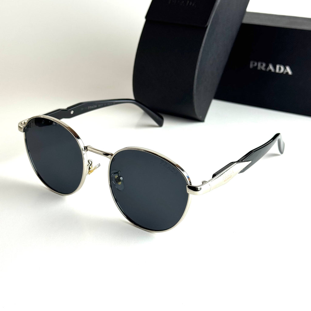 Prada Milano Round – Silver Black