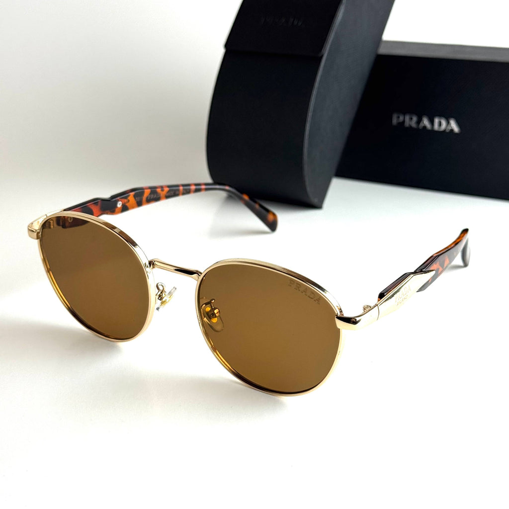 Prada Milano Round – Gold Brown