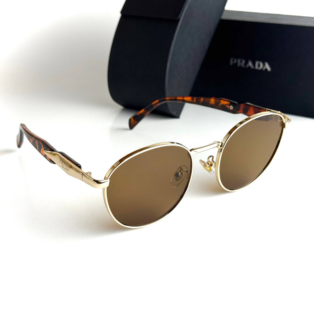 Prada Milano Round – Gold Brown