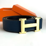 Hermès H Belt – Blue / Gold