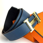 Hermès H Belt – Blue / Gold