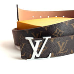 LV Canvas Belt – Silver Brown