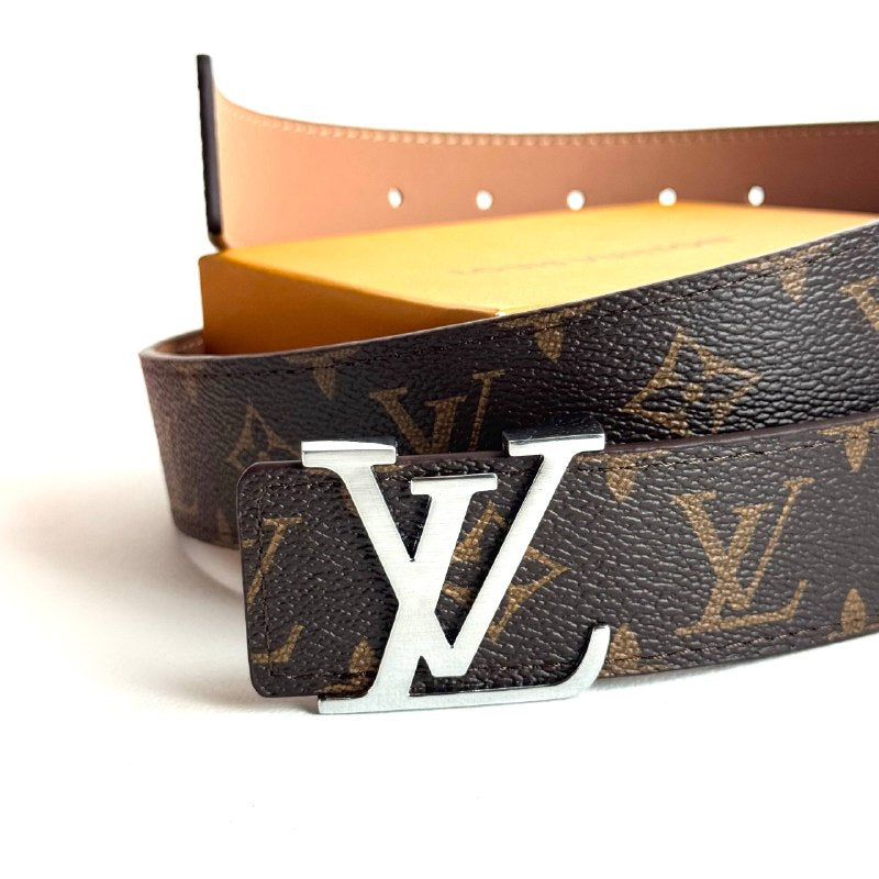 LV Canvas Belt – Silver Brown