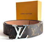 LV Canvas Belt – Silver Brown