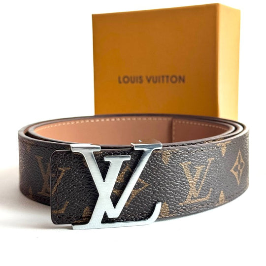 LV Canvas Belt – Silver Brown