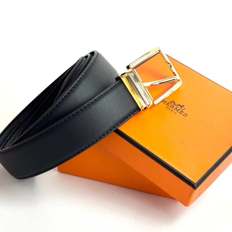 Hermès Classic Buckle Belt – Black / Gold